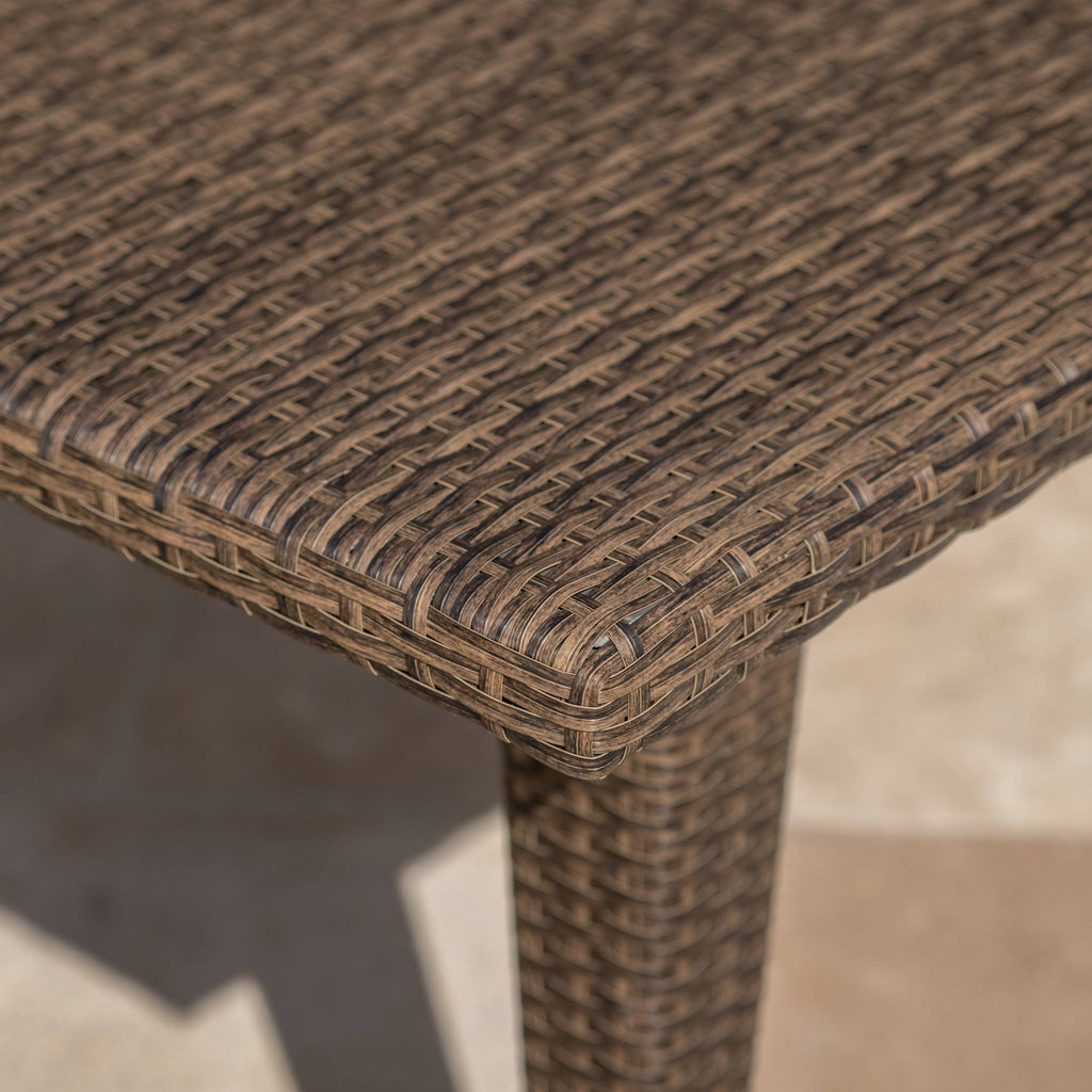 Rectangle Wicker Table Multi Brown D65154