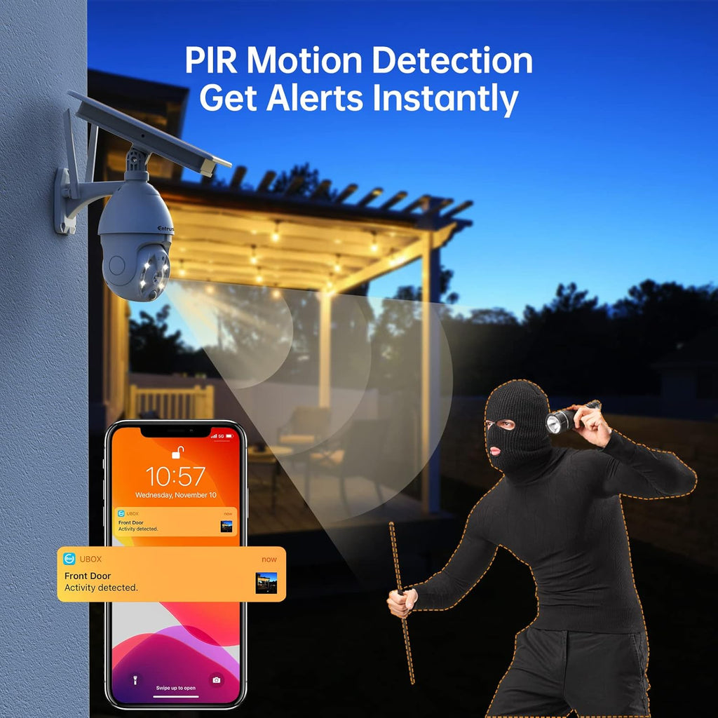 Wireless 360° PTZ Solar Security Camera 1080P B3907