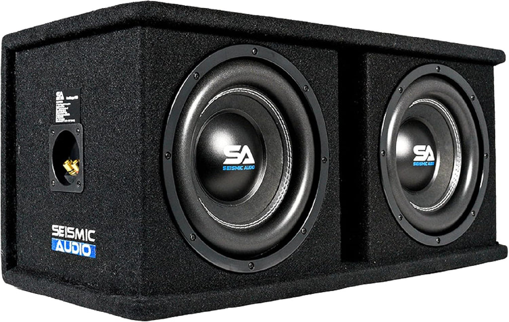 Dual 12 Inch 2400 Watt Car Audio Subwoofer Box Enclosure with Rear Vent C8672