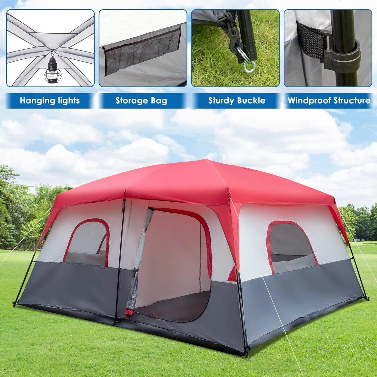 Portable Waterproof 14 Person Double Layer Tent W102