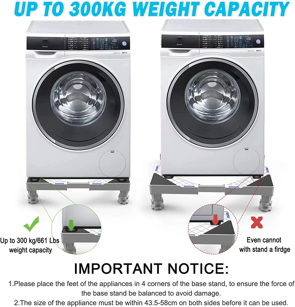 Adjustable Mini Fridge Stand with 4 Heavy Duty Feet White K839