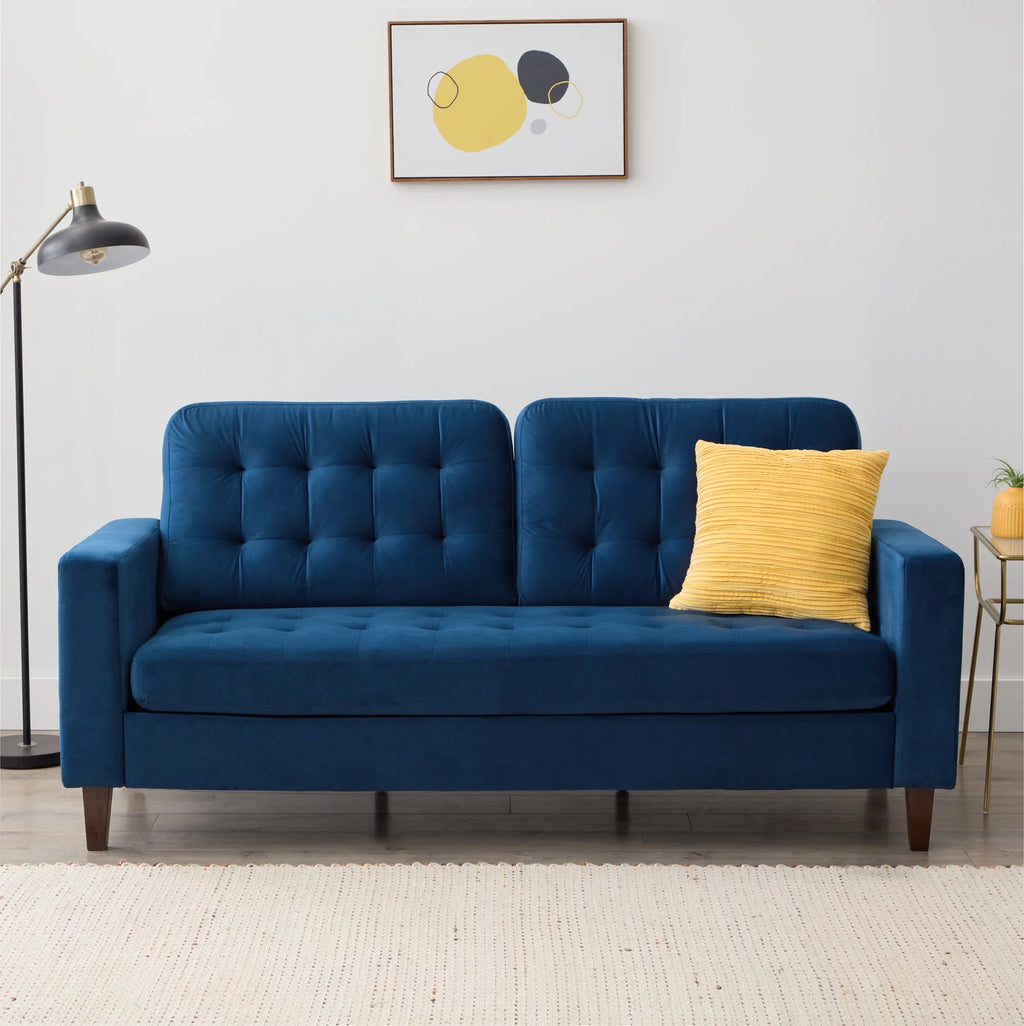 Navy Velvet Tufted Sofa U5420