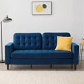 Navy Velvet Tufted Sofa U5420