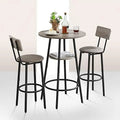 3 Piece Metal and Wood Table and Stools Set V17990