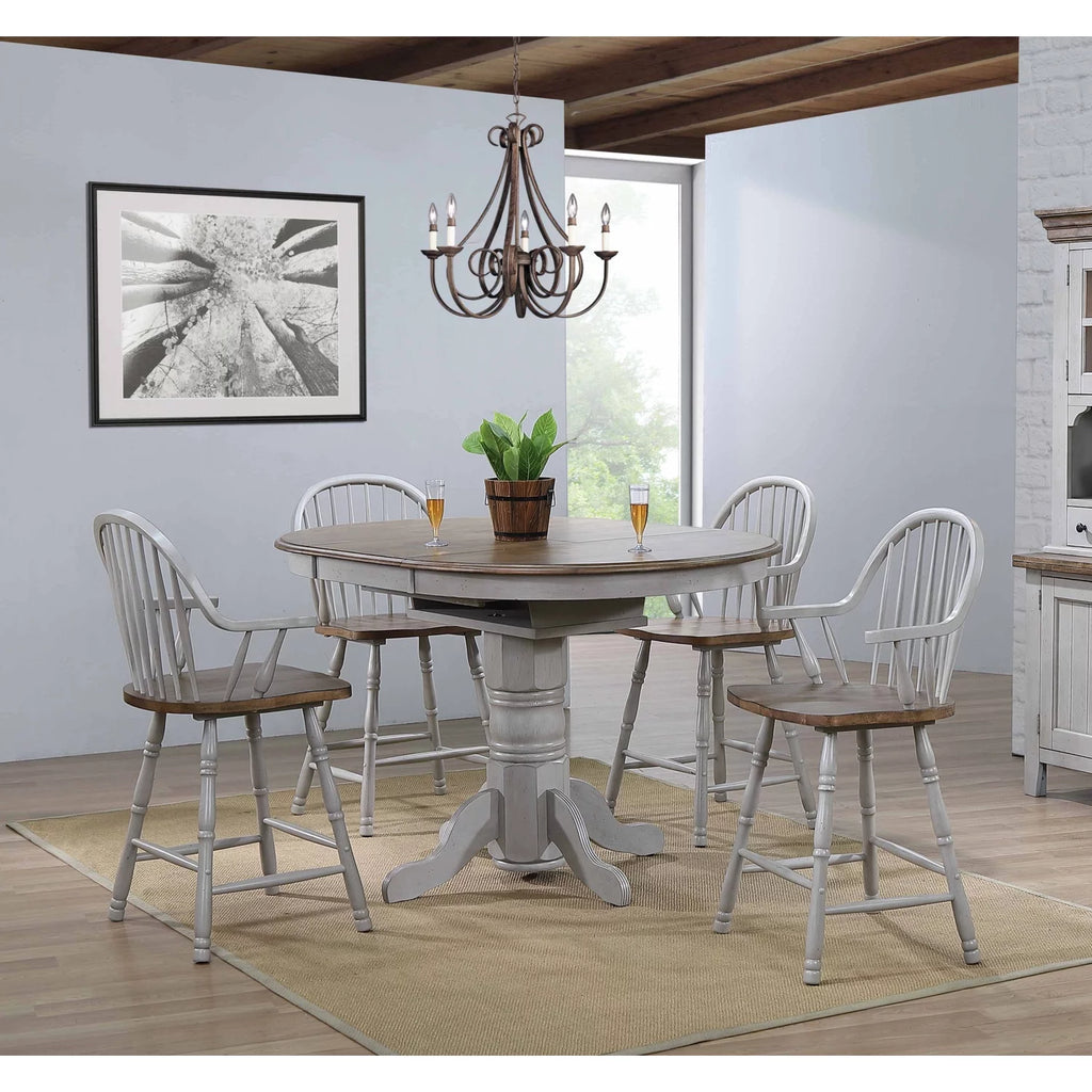 42" Round to 60" Oval Wood Pub Table Y438