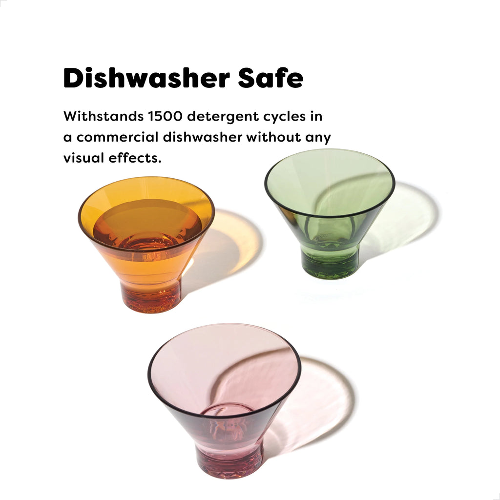 8oz Stemless Martini Glass 4 Pack H427