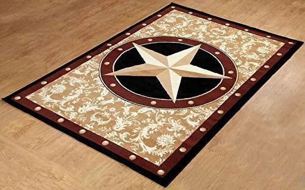 Gold Star Western Cowboy Area Rug 9'x13' Y7063