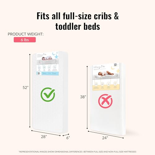 Full Size Firm Foam Crib and Toddler Bed Mattress, 6 Inch M53985