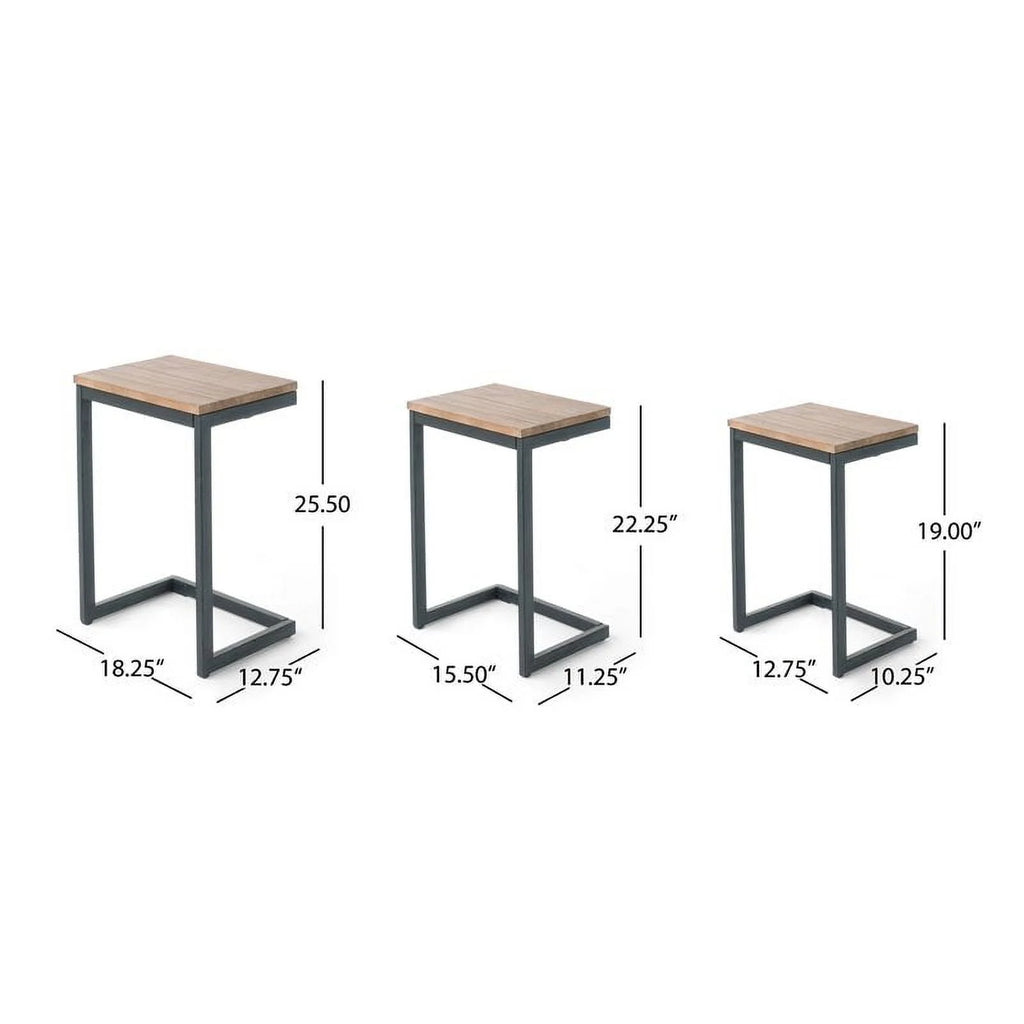 C-Shaped Accent Table in Brown and Black W472