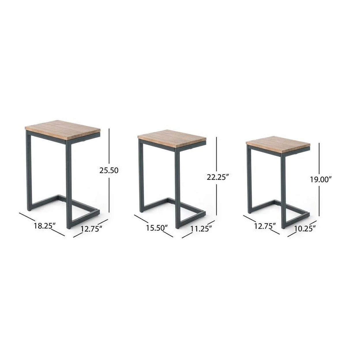 C-Shaped Accent Table in Brown and Black W472
