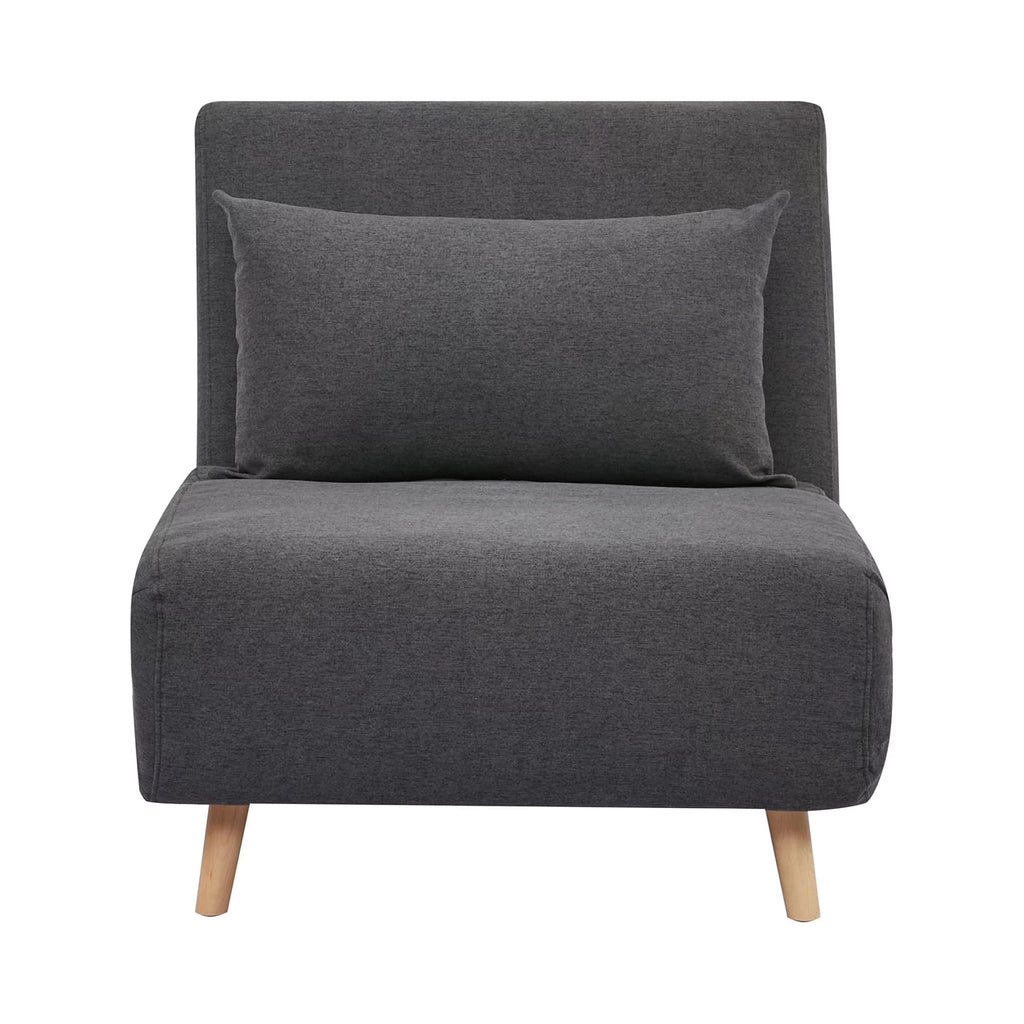 Light Gray Polyester Convertible Futon Chair H602521
