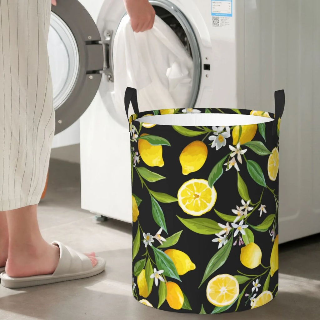 Round Laundry Hamper with Handles V217