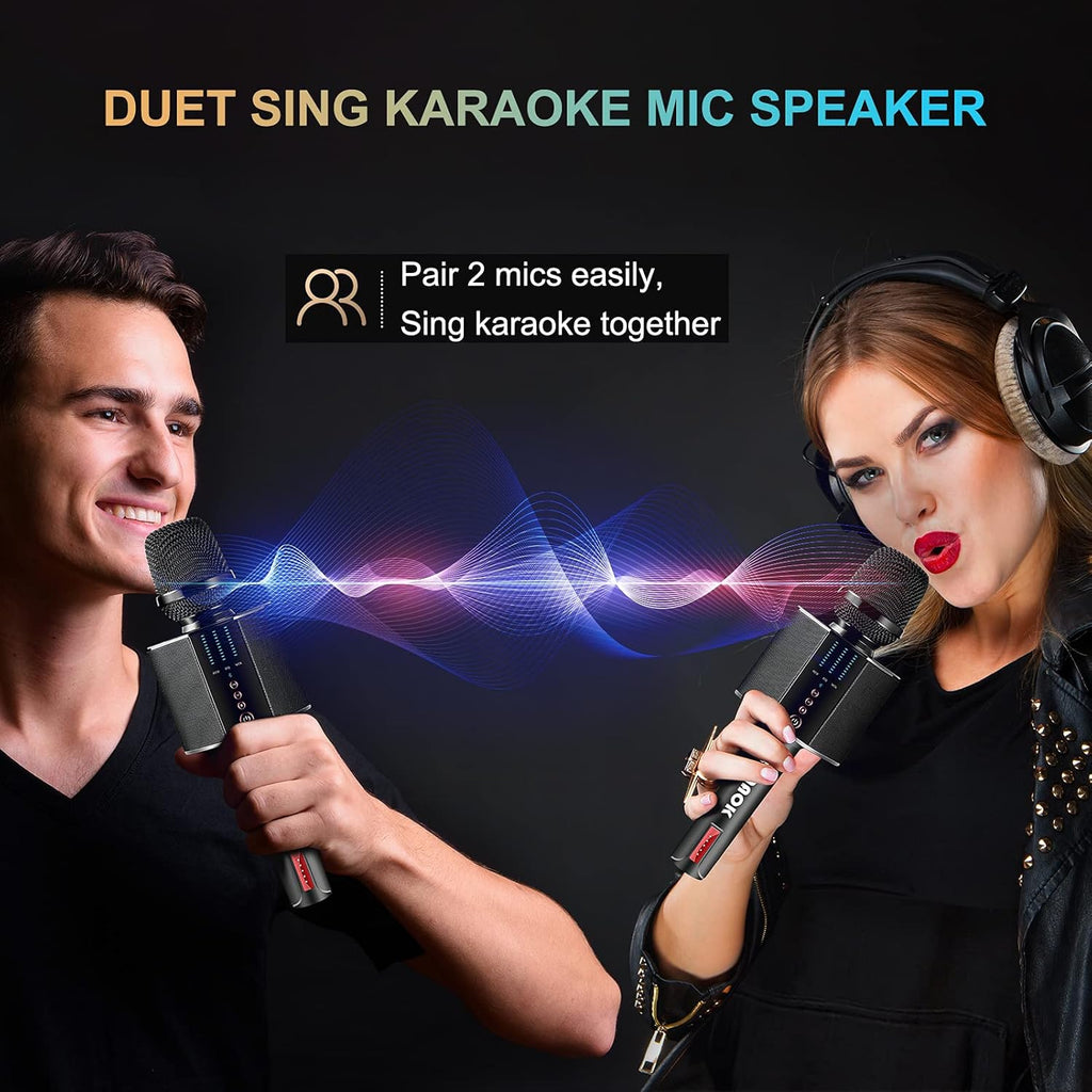 Black Wireless Bluetooth Karaoke Microphone F3535
