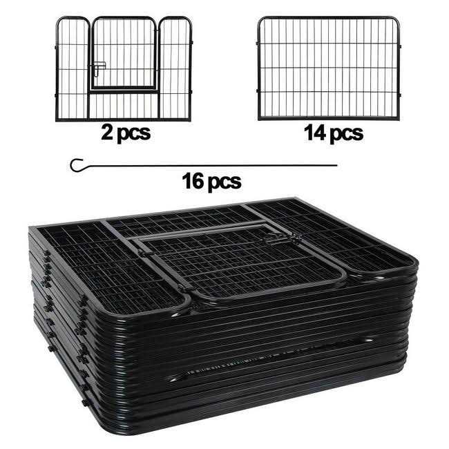 Expandable 16 Panel Dog Kennel Playpen A1231
