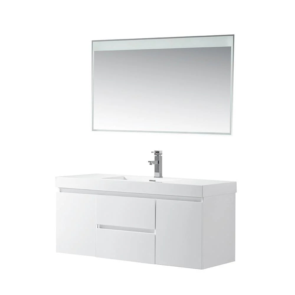 48 in. Wall-Hung Single-Sink Bathroom Vanity with Resin Top I5982