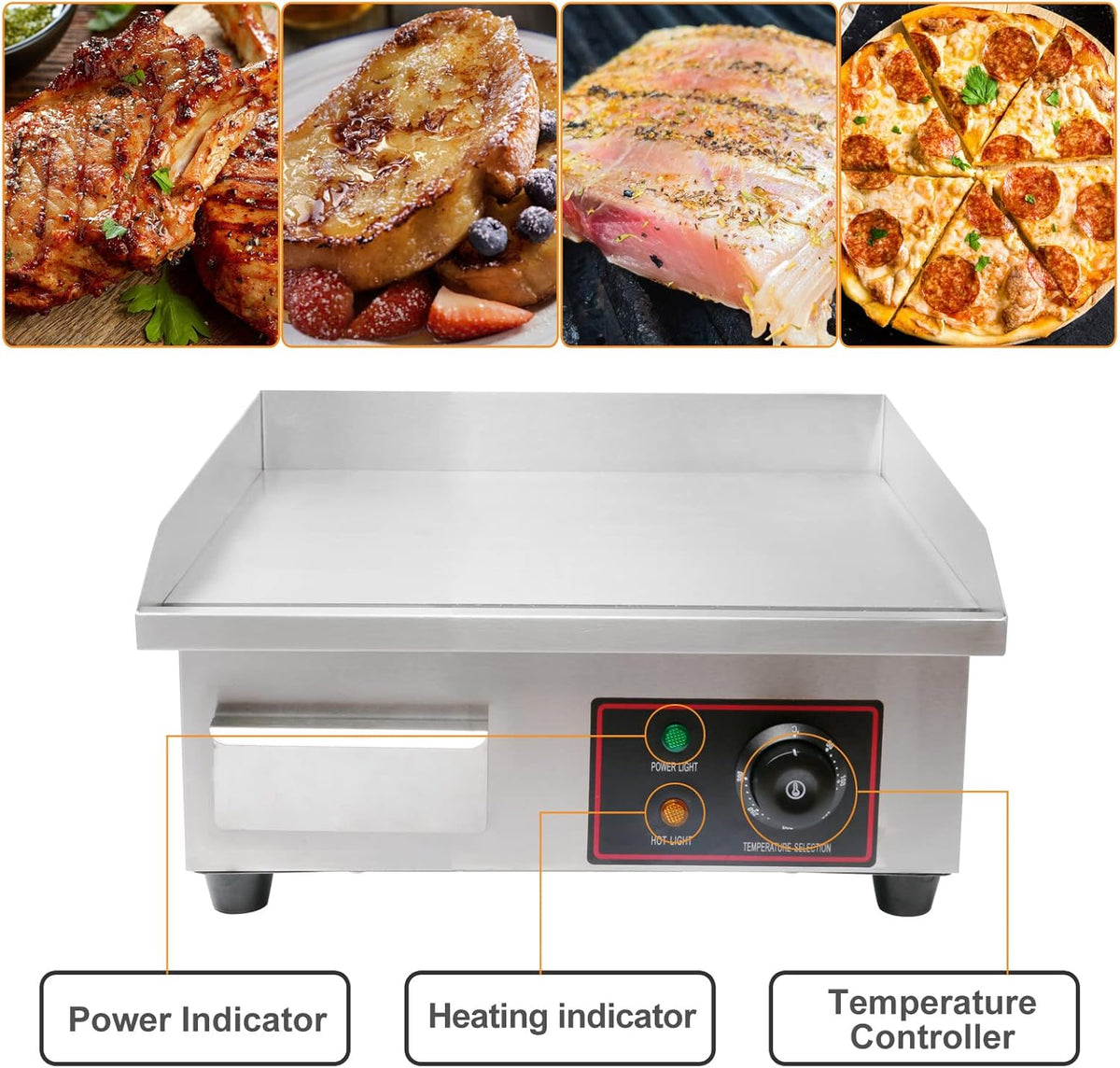 22 Inch Electric Countertop Griddle W112010