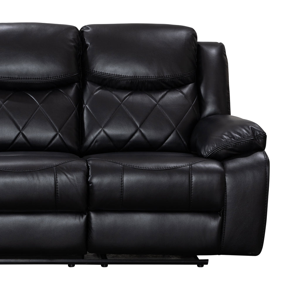 Black Faux Leather Power Reclining Sofa O70404