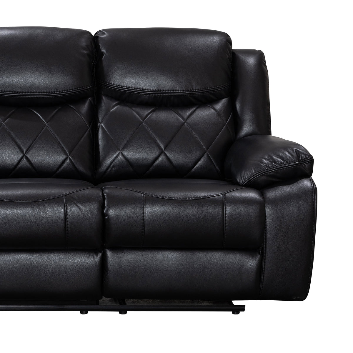 Black Faux Leather Power Reclining Sofa O70404