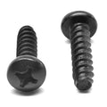#8-18 x 1 1/2 Sheet Metal Screw Phillips Pan Head Black Zinc Plated M2171