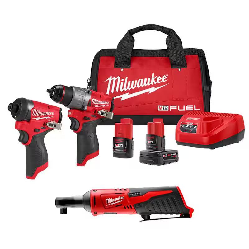 12-Volt Li-Ion Brushless Cordless Hammer Drill and Impact Driver Combo Kit with 3/8 in. Ratchet Z98160