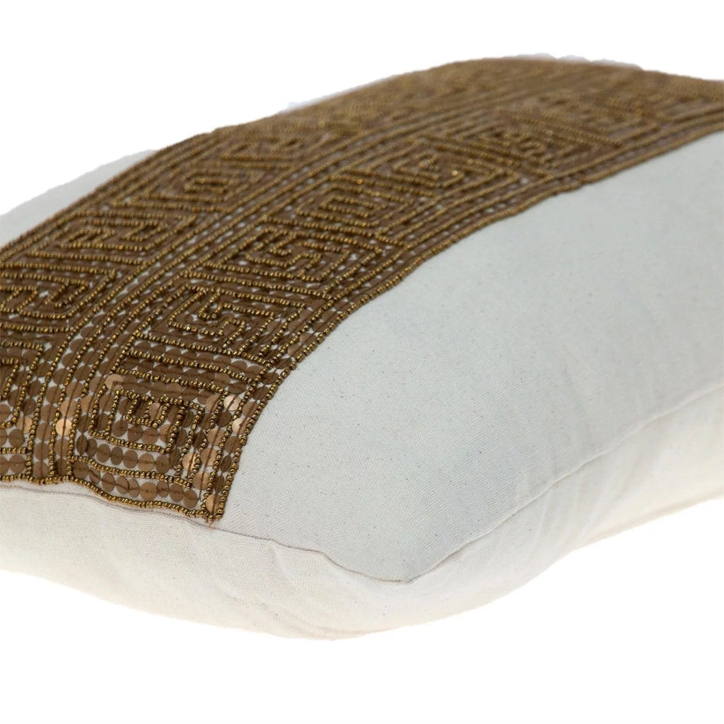 Off White Lumbar Throw Pillow C744