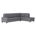 Dark Gray Microfiber Sectional Sofa U198684