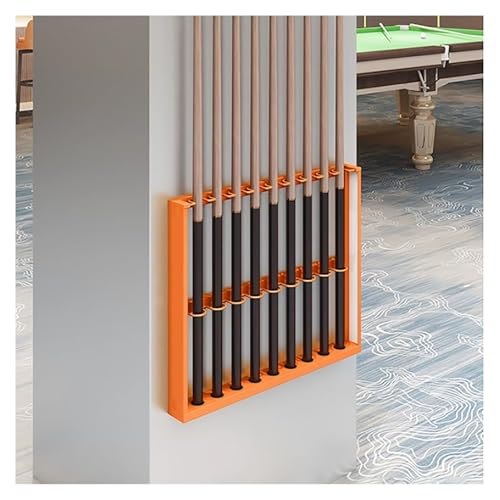 Wall Mount Metal Pool Cue Rack with Double Layer U-Shaped Slots U815