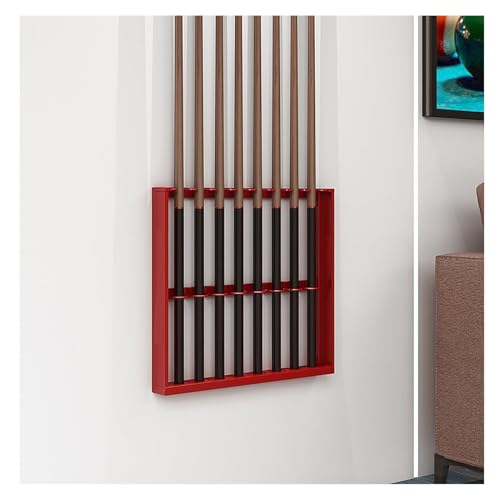 Wall Mount Metal Pool Cue Rack with Double Layer U-Shaped Slots U815