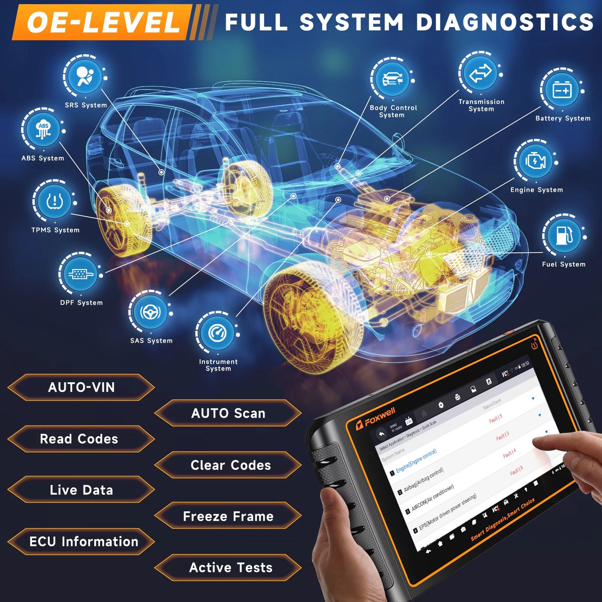 Automotive Bi-directional Diagnostic Scan Tool OBD2 Scanner D2651