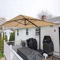 10 FT Square Aluminum Cantilever Patio Umbrella with 360-degree Rotation B674058
