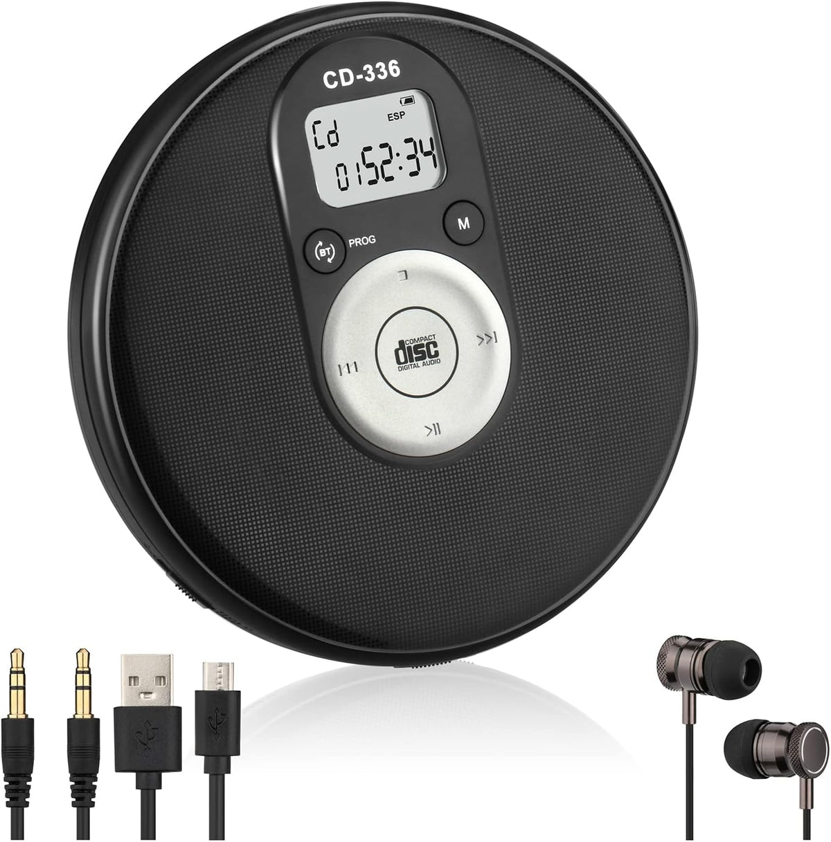 Portable Bluetooth CD Player with Anti-Skip Protection B5199