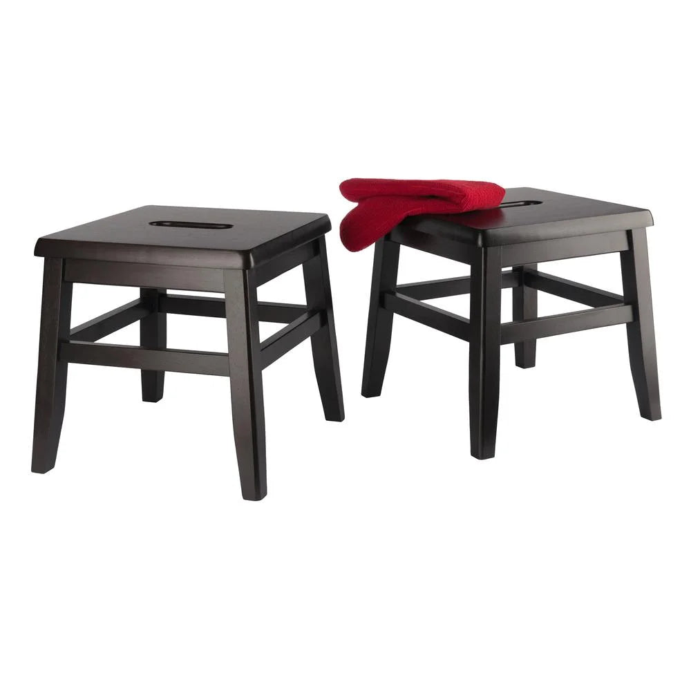 2-Pc Wood Stool Set J9248