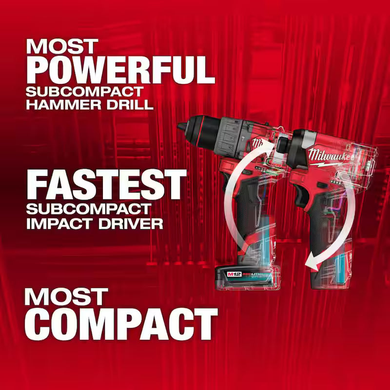 12-Volt Li-Ion Brushless Cordless Hammer Drill and Impact Driver Combo Kit with 3/8 in. Ratchet Z98160