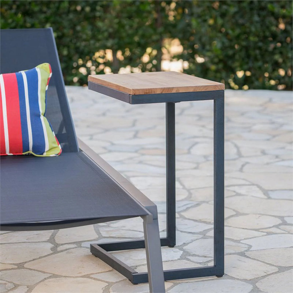 C-Shaped Accent Table in Brown and Black W472