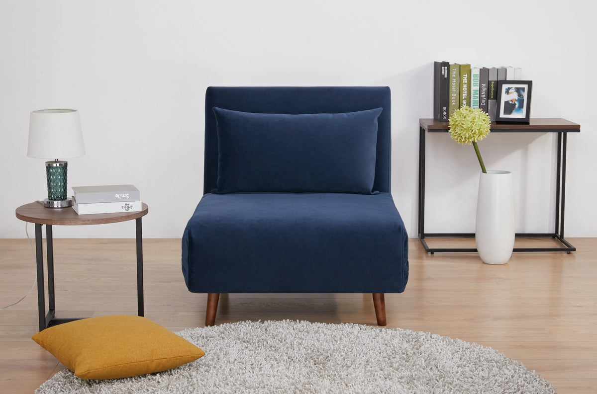Light Gray Polyester Convertible Futon Chair H602521