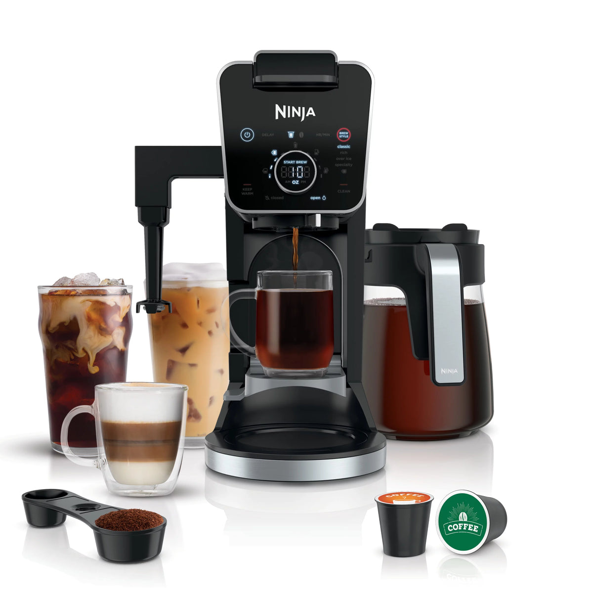 Single-Serve 12-Cup Glass Carafe Coffee Maker K329