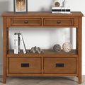 36'' Pine Wood Console Table with 4 Drawers & 1 Storage Shelf K887414