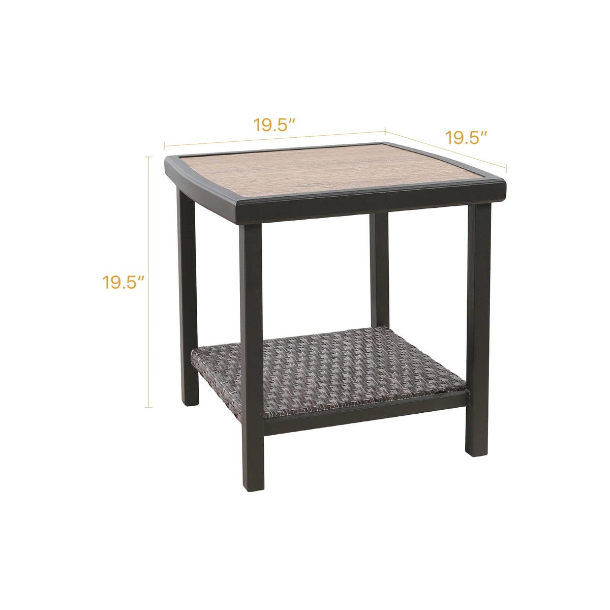 Brown 2-Tier Wicker Side Table H720480