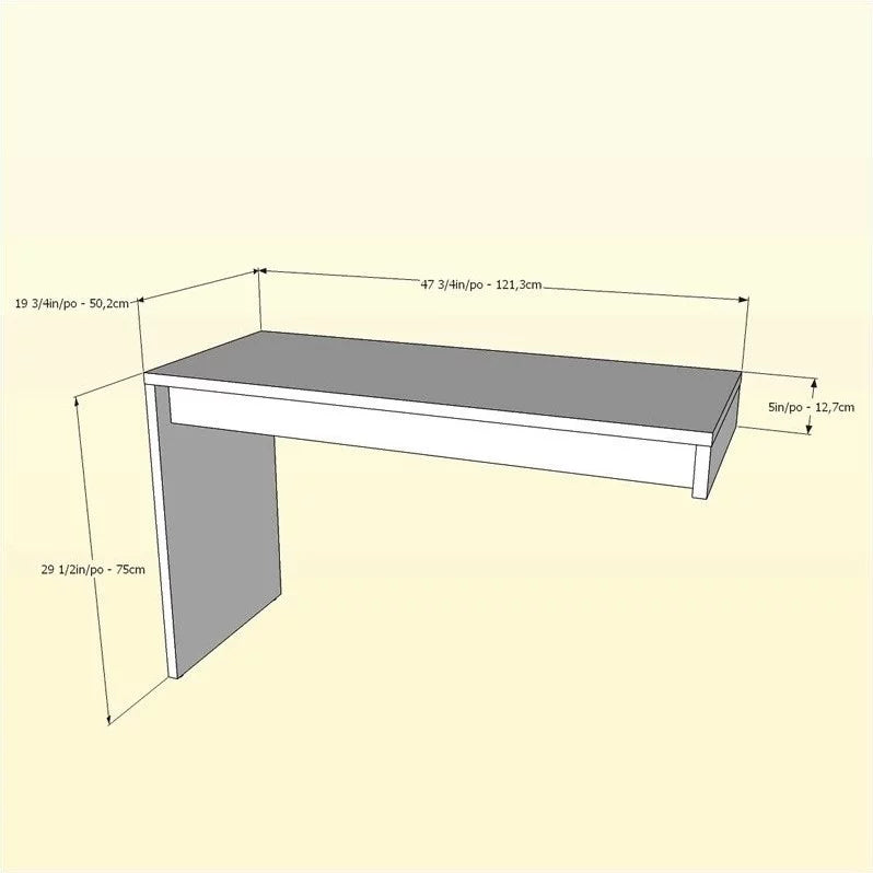 White and Walnut 3 Drawer Computer Desk P455