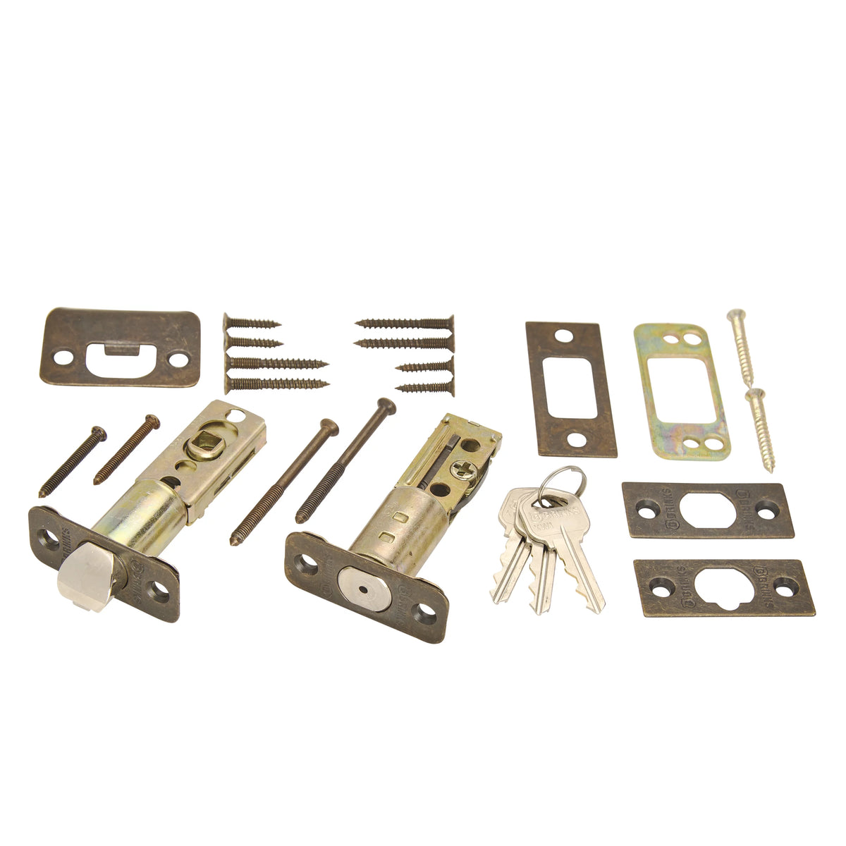 Antique Brass Keyed Entry Doorknob and Deadbolt Combo Twin Pack U961396