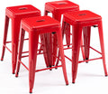 24" Backless Metal Barstool with Square Seat Z348