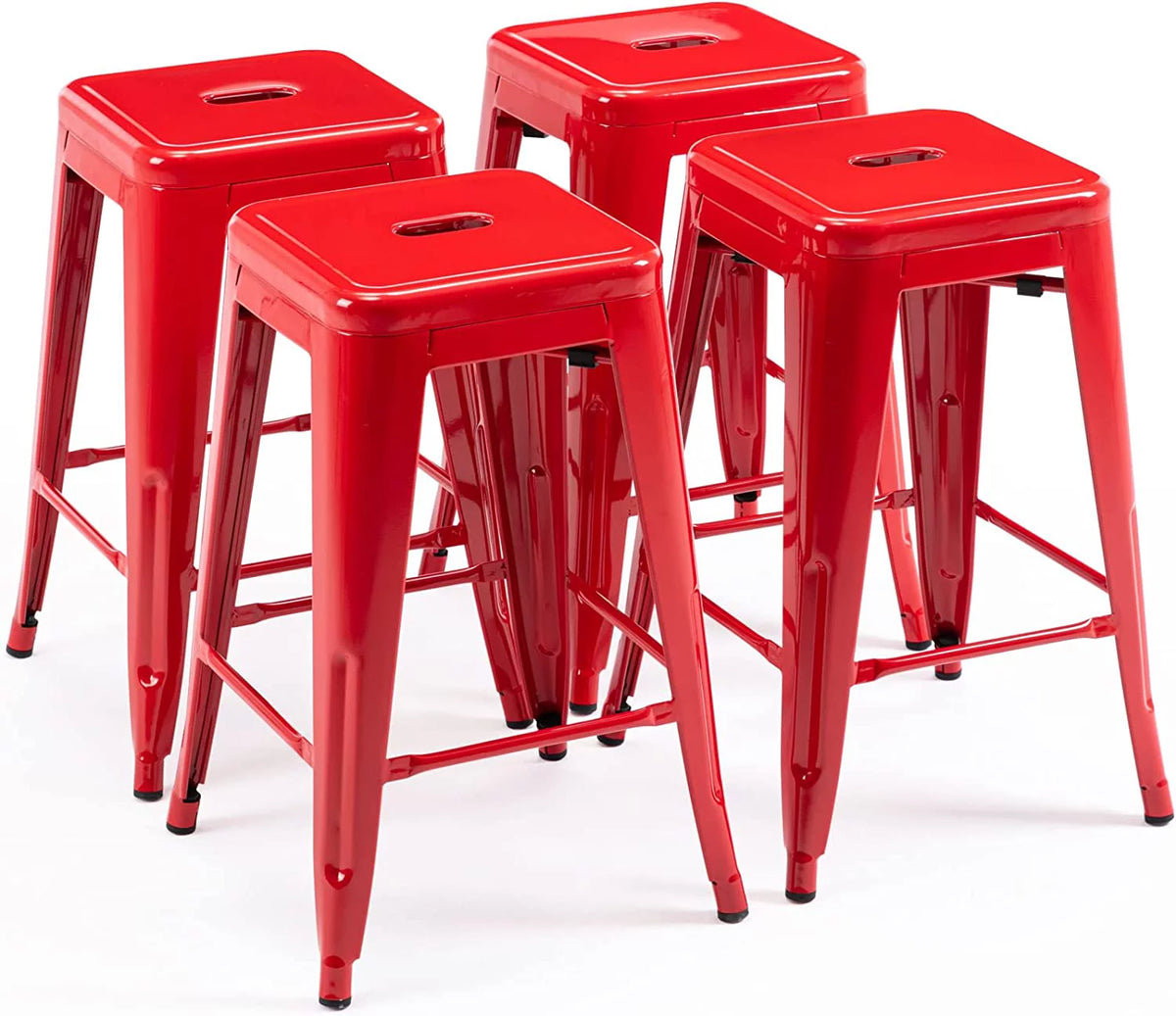 24" Backless Metal Barstool with Square Seat Z348