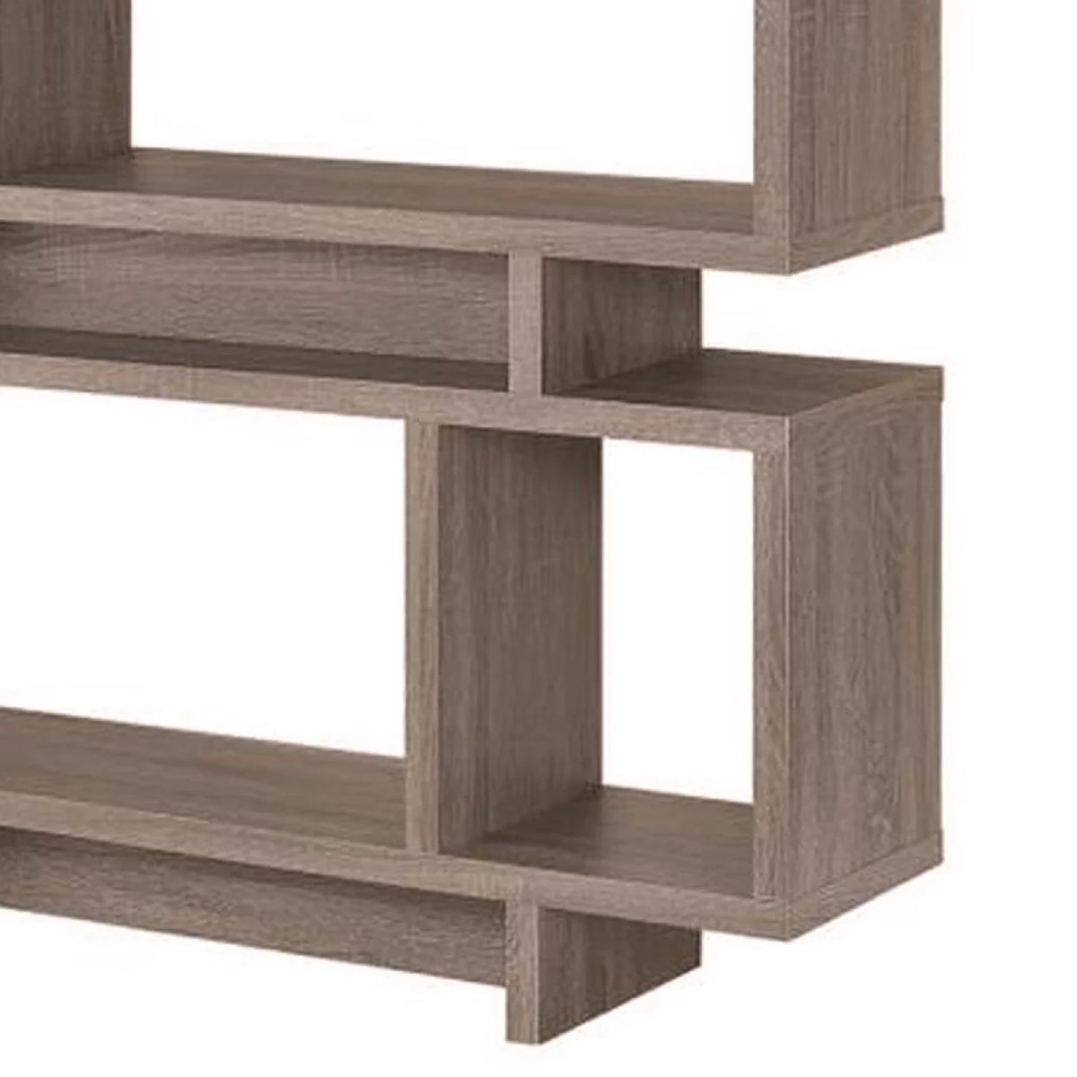 3-tier Geometric Bookcase Weathered Grey E9516
