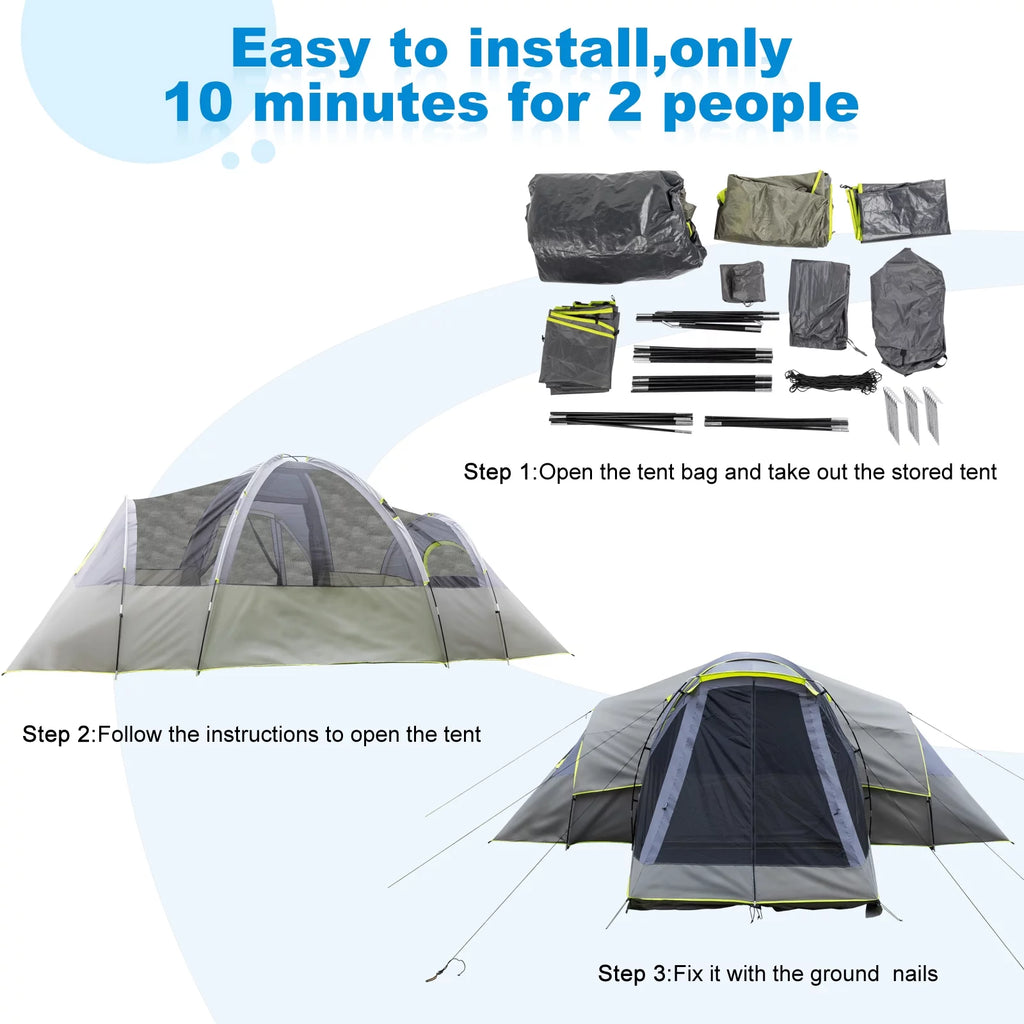 Portable Waterproof 14 Person Double Layer Tent W102
