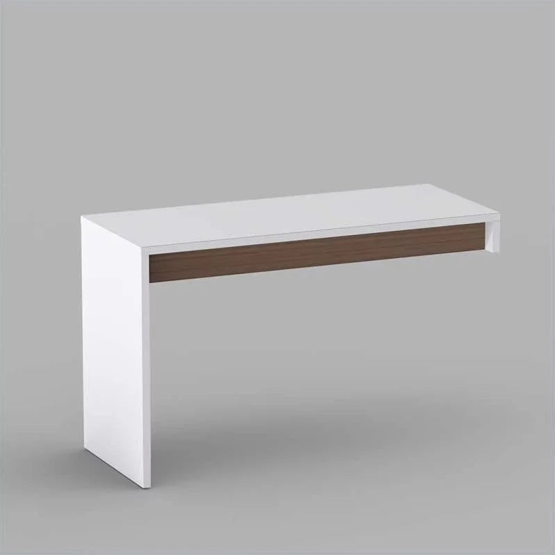 White and Walnut 3 Drawer Computer Desk P455