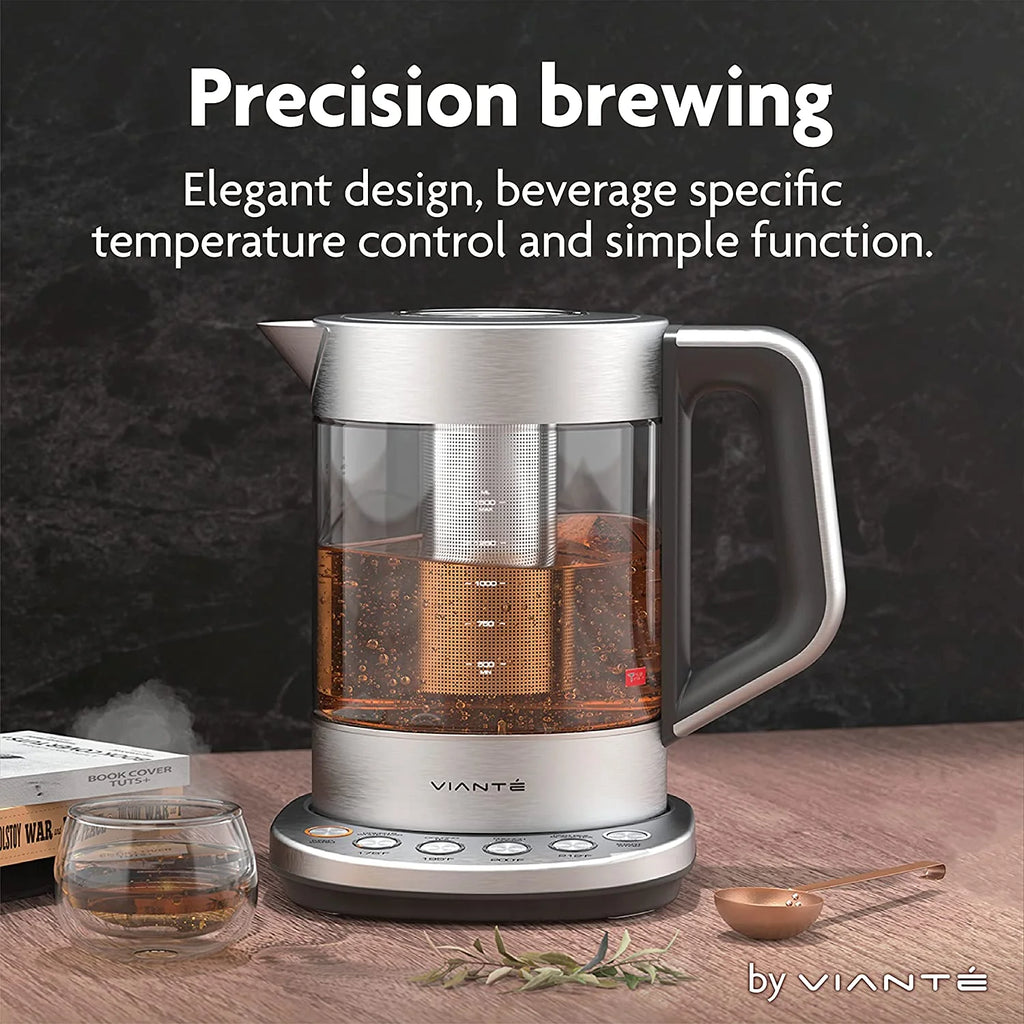 Electric Glass Kettle with Tea Infuser and Temperature Control R640