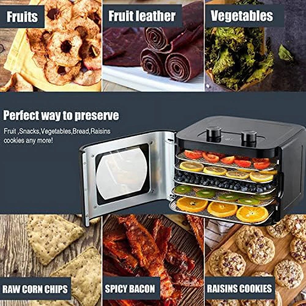 Electric Countertop Food Dehydrator with 4 Stainless Steel Trays V413041