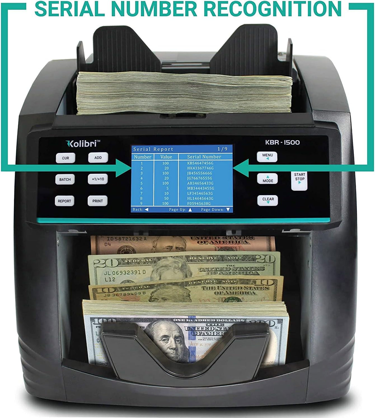 Mixed Denomination Money Counter Machine with Counterfeit Detection D61931