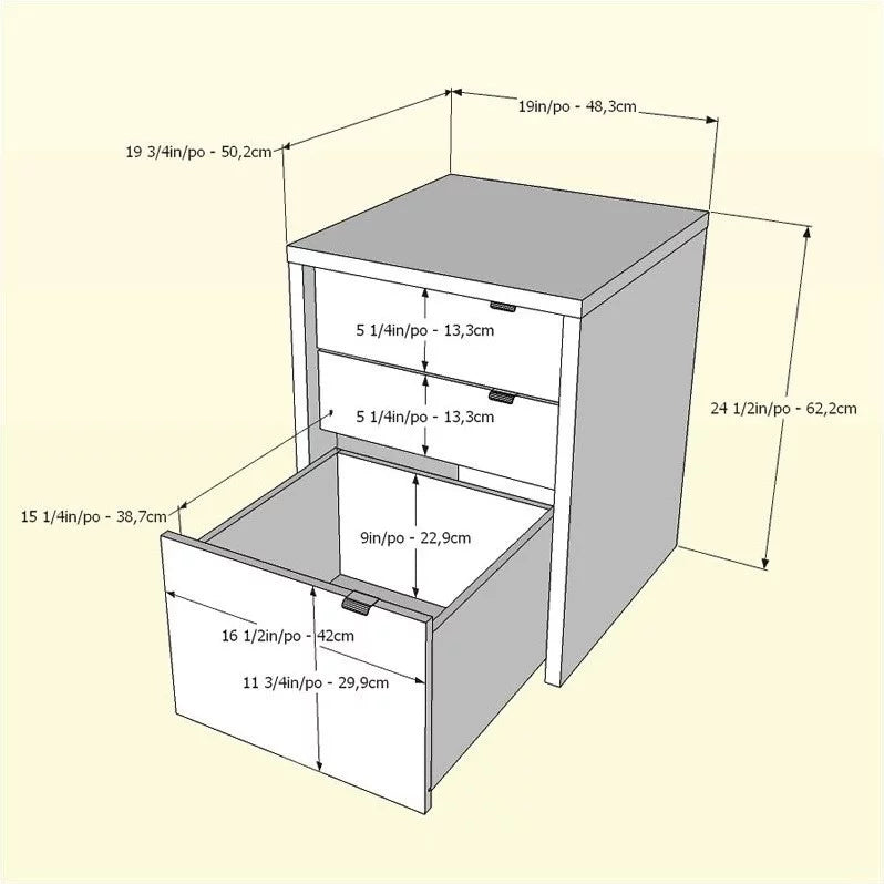 White and Walnut 3 Drawer Computer Desk P455