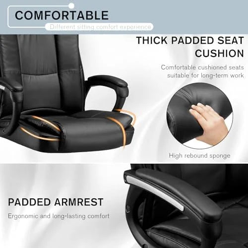 Black Height Adjustable PU Leather Ergonomic Office Chair R8503